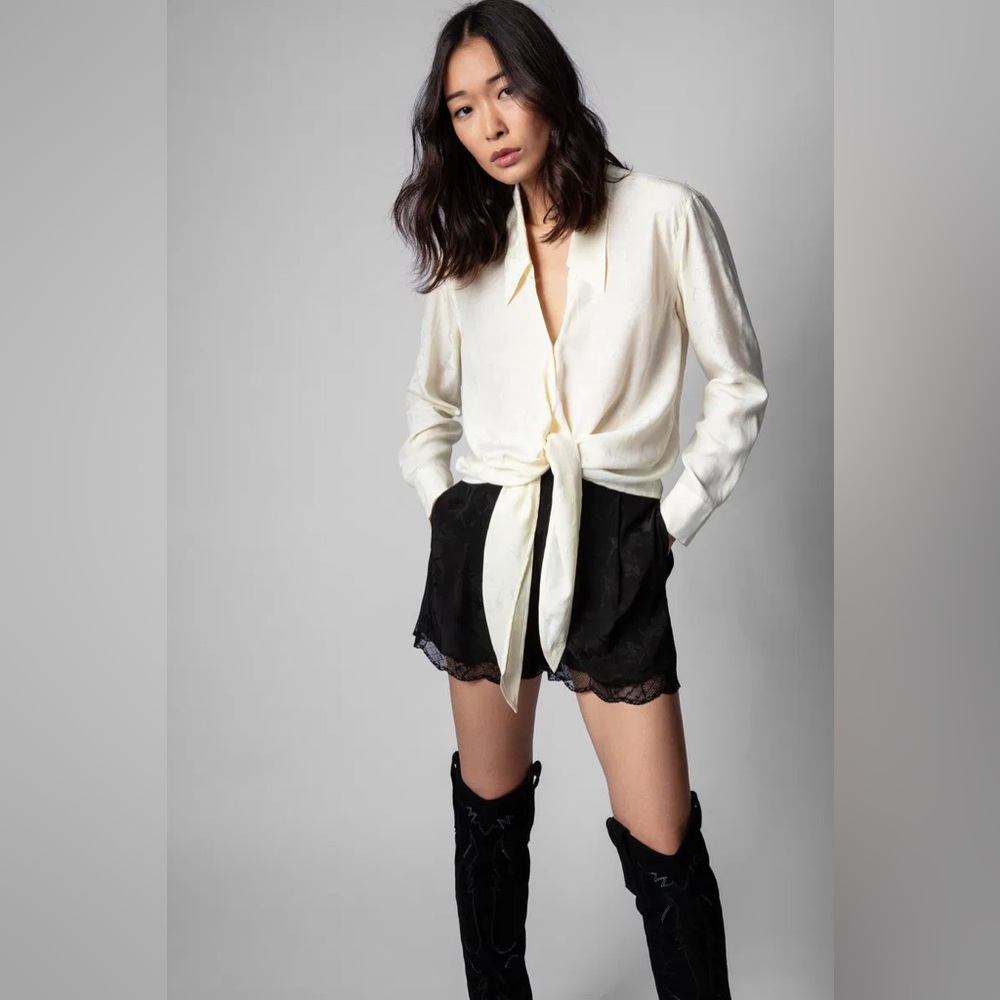 NWT ZADIG & VOLTAIRE Defile Toupy Skeleton Shirt